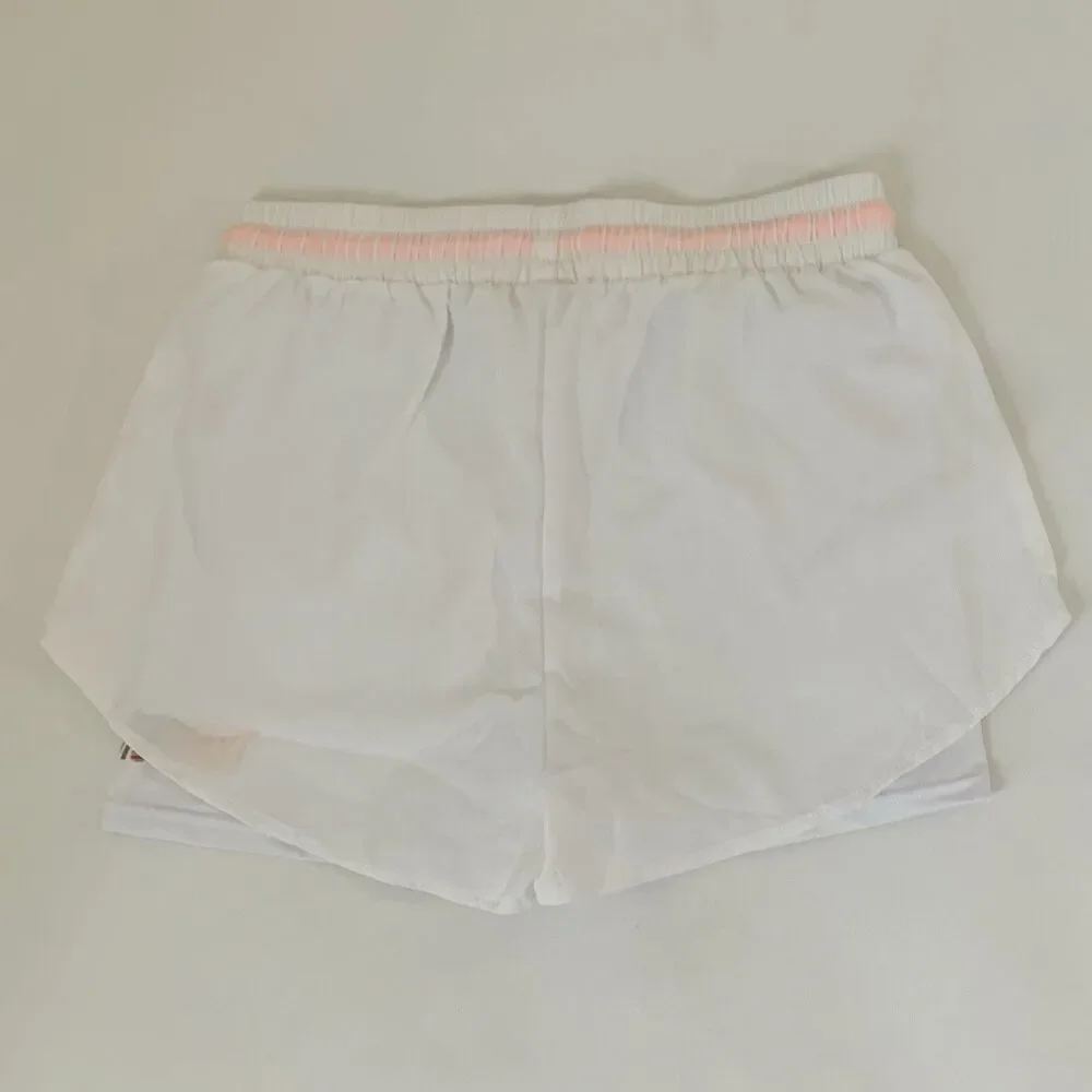 NWOT Shein Athletic Shorts Women L White Stretch Lined Sport Running Workout Gym